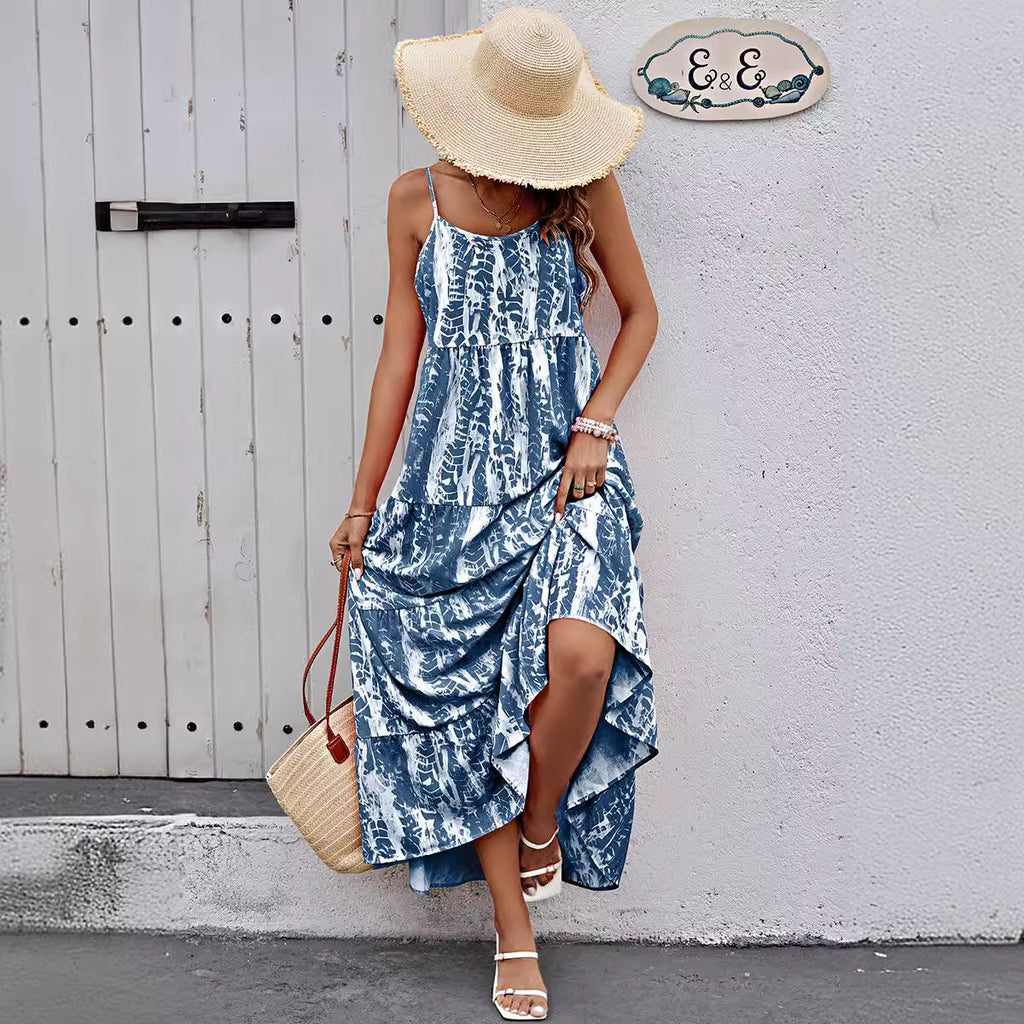 Robe à bretelles Tie-dye