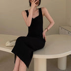 Robe pull noire de niche pour femme