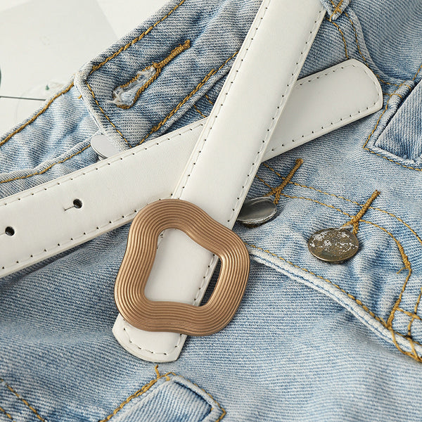 Ceinture à Boucle Géométrique Femme