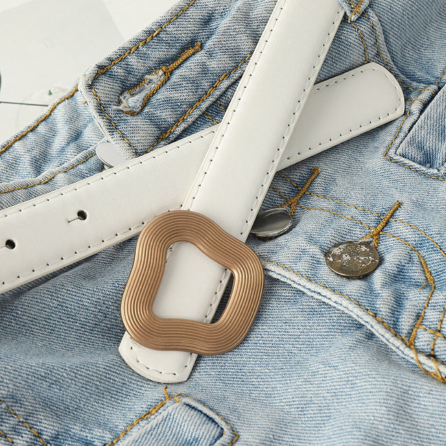 Ceinture à Boucle Géométrique Femme Hover Image