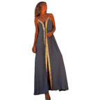 Robe d'été décontractée ample à grand volant avec liens et dos nu, style européen et américain