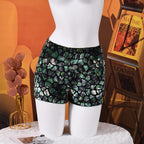 Short chaud femme élégant amincissant avec imprimé original et blocs de couleurs