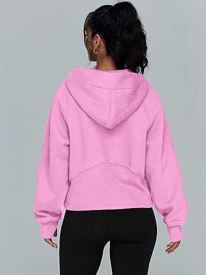 Sweats à capuche zippés avec poche, hauts de sport amples, pulls à manches longues, tenues d'hiver et d'automne pour femmes Main Image