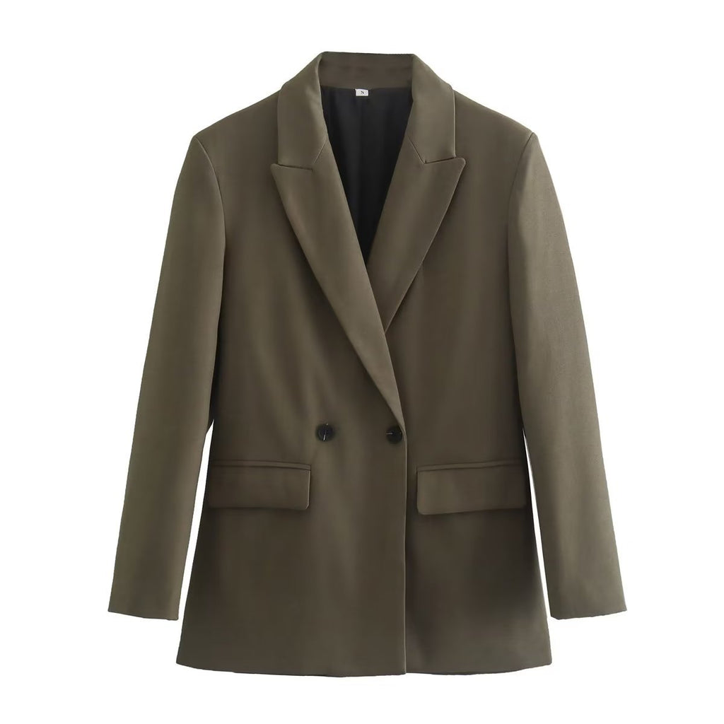 Veste blazer à deux boutons pour femme, style urbain et tempérament
