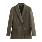 Veste blazer à deux boutons pour femme, style urbain et tempérament