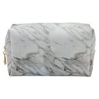 Trousse de Maquillage Octogonale Carrée en Cuir PU, Design Simple