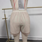 Shorts d'été pour femmes, style rétro, en coton et lin, creux, au crochet, avec dentelle, coupe artistique