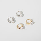 Boucles d'oreilles clous simples en forme de C pour femmes, bijoux exquis en perles et cristaux ronds