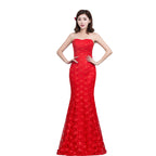 Robe de mariée sirène en dentelle sequinée à la taille