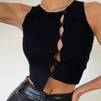 Cardigan en maille à col rond et boutonnage simple pour femme, coupe slim