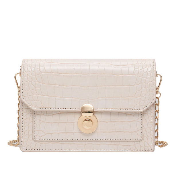 Sac à bandoulière en cuir PU motif pierre pour femmes