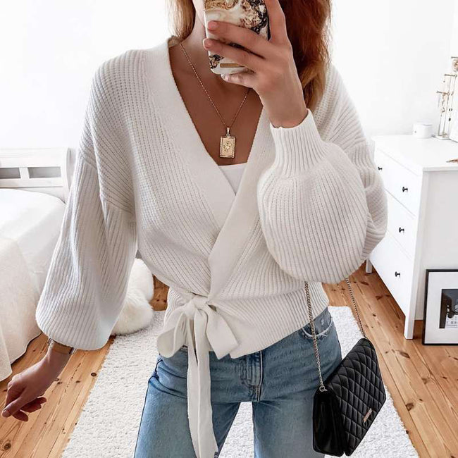 Pull ajouré en maille pour femme Main Image