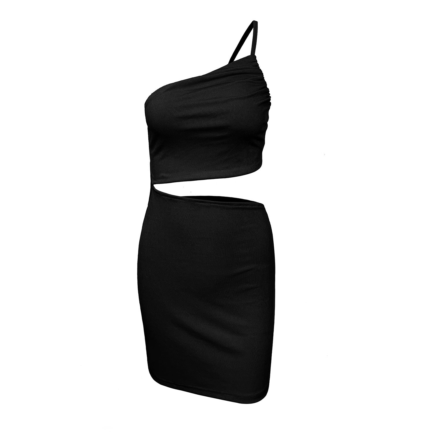 Robe femme avec cordon de serrage, style créateur, coupe ajustée, épaules dénudées