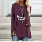 Printed long sweater