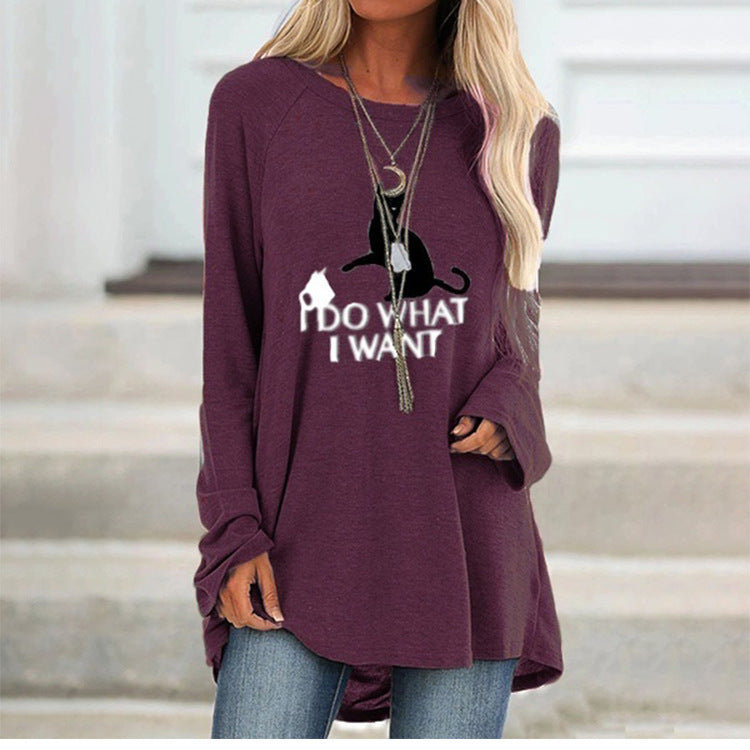 Printed long sweater