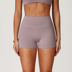 Short de yoga brossé taille haute pour femme