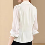 Chemise cardigan de couleur unie pour femme, collection automne