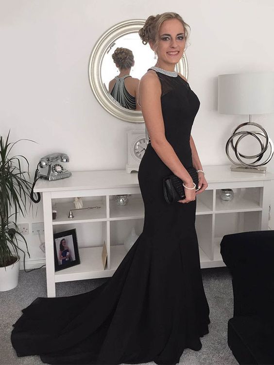 Ladies Dress Round Neck Sleeveless Beaded Dress Long Dress Hover Image