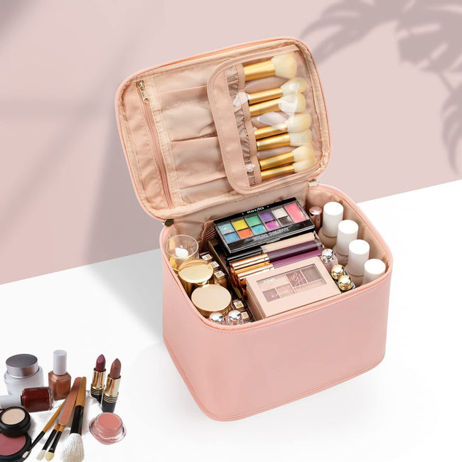 Trousse de Maquillage Portable, Grande Trousse de Toilette, Rangement de Haute Qualité Hover Image