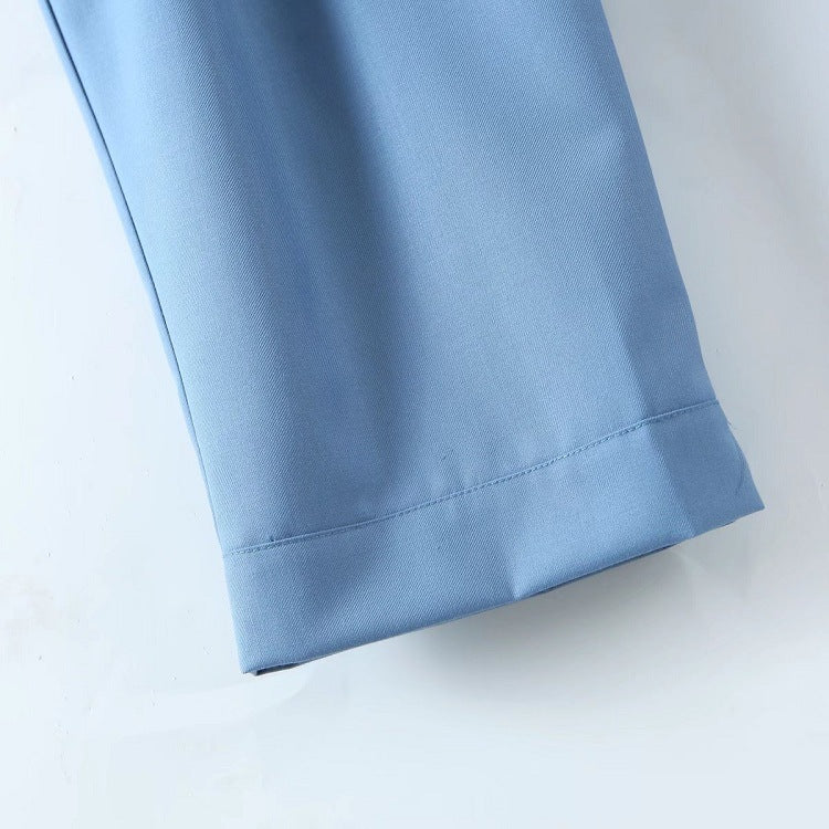 Pantalon décontracté coupe droite et ajustée pour femme