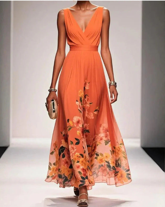 Robe de Soirée Élégante Col en V Robe Transfrontalière