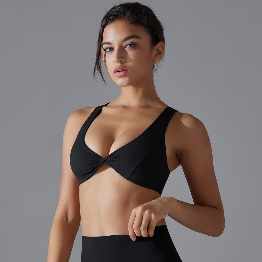 Soutien-gorge de yoga mode de couleur unie pour femme
