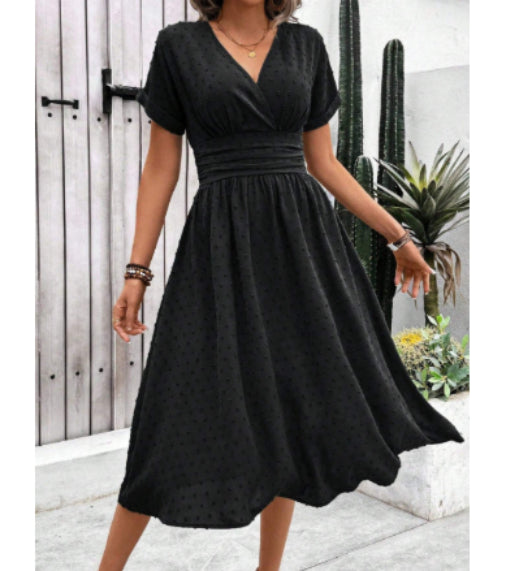 Robe tunique décontractée unie pour femme