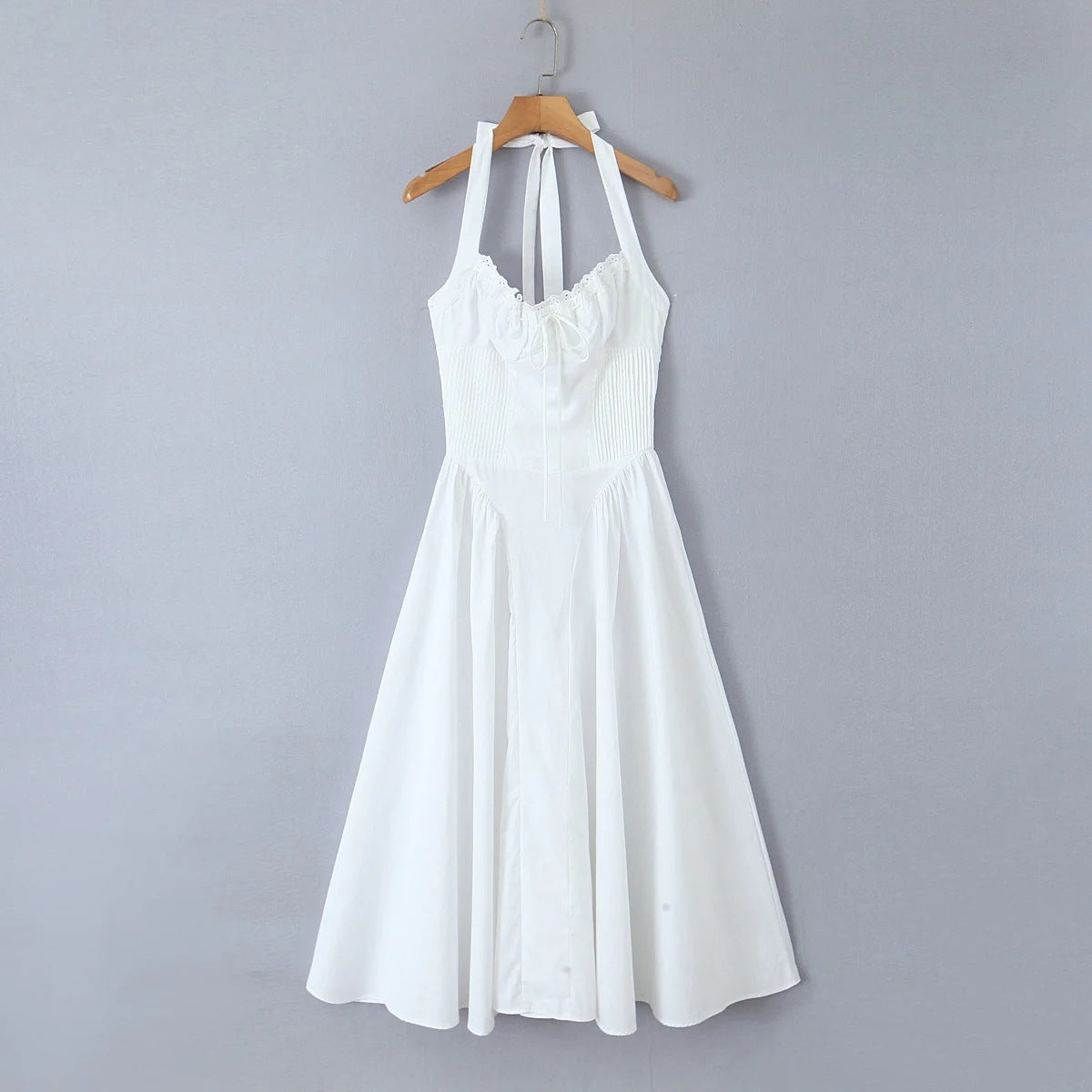 Fashion French Floral Halter Dress Women