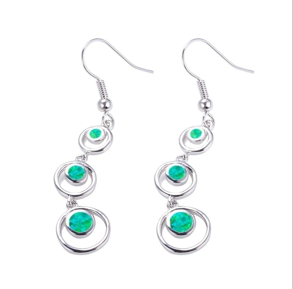 Boucles d'oreilles HAIMIS en opale de feu bleue, grande vente, pour femmes, bijoux fantaisie - Cœur, boîte cadeau offerte