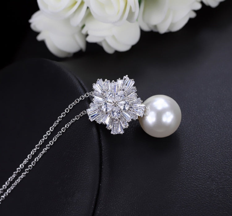 Boucles d'oreilles pendantes avec perles et oxyde de zirconium en forme de feux d'artifice de luxe pour femme, cadeau d'anniversaire
