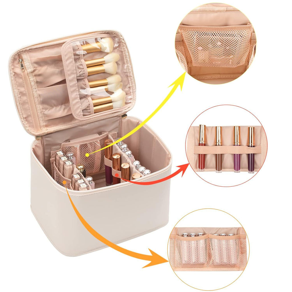 Trousse de Maquillage Portable, Grande Trousse de Toilette, Rangement de Haute Qualité