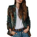 Blazer décontracté chic pour femme avec imprimé floral