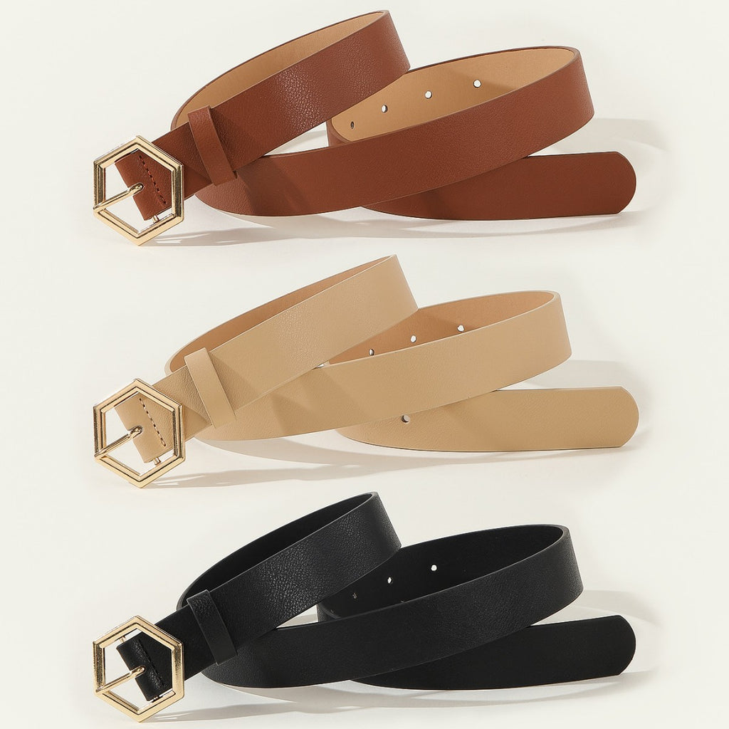 Ceinture décontractée polyvalente en forme d'étoile hexagonale pour femmes
