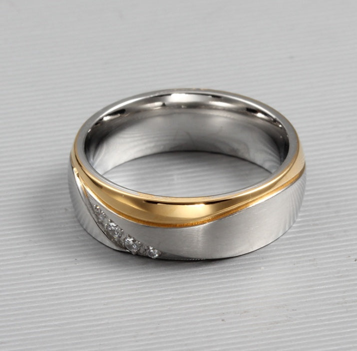 Bagues de mariage romantiques pour amoureux, en acier inoxydable couleur or, bagues de couple pour fiançailles, bijoux de fête, alliances