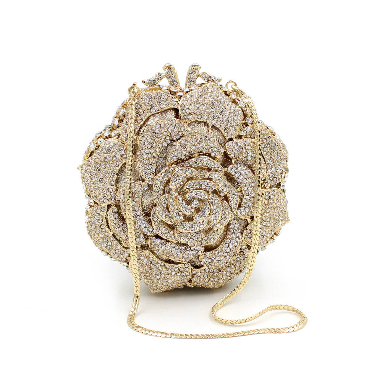 Sac à main creux en strass rose pour femme