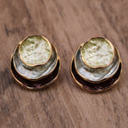 Boucles d'oreilles rondes peintes tricolores à la mode, élégantes et polyvalentes, boucles d'oreilles géométriques pour femmes