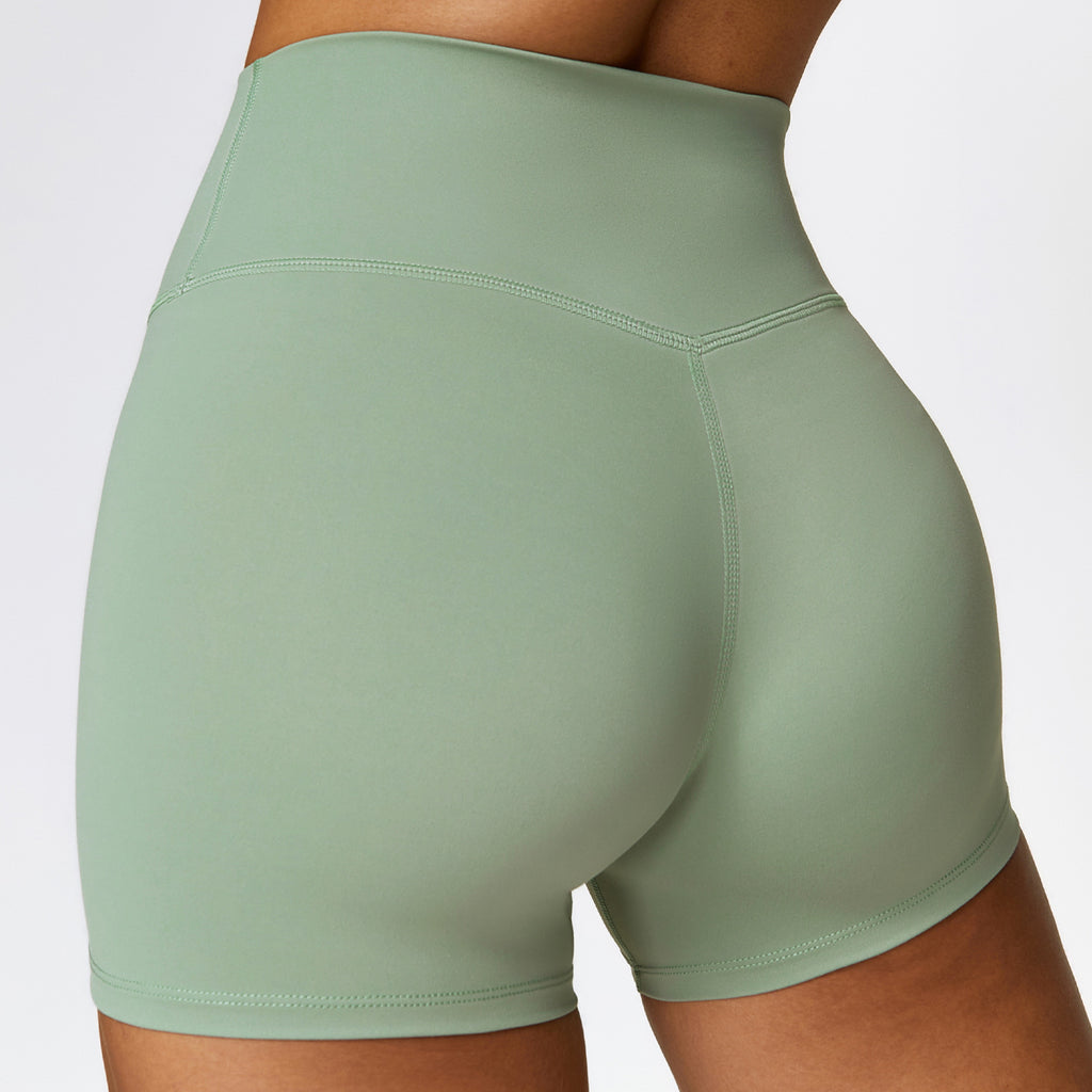 Short de yoga brossé taille haute pour femme