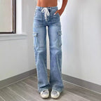 Nouveau style décontracté de jeans droits pour femmes
