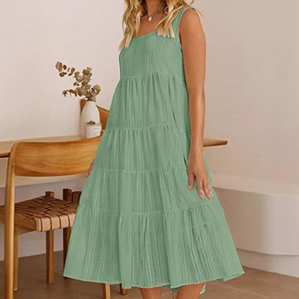 Robe sans manches dos nu ample pour femme