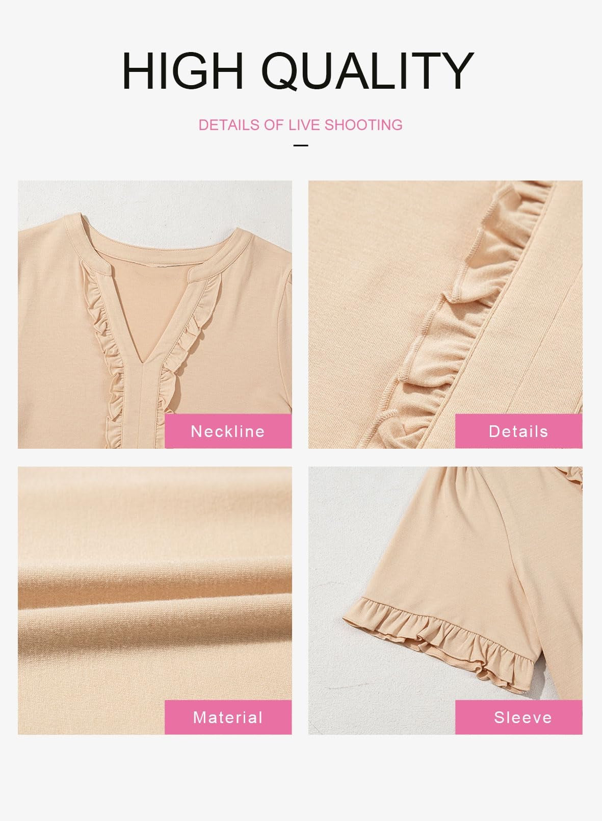 Robes d'été pour femmes Col en V Manches courtes Décontracté Coupe évasée Fluide Robe trapèze Mini-robe