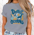 T-shirt Premium Chaud Protégez l'océan Imprimé