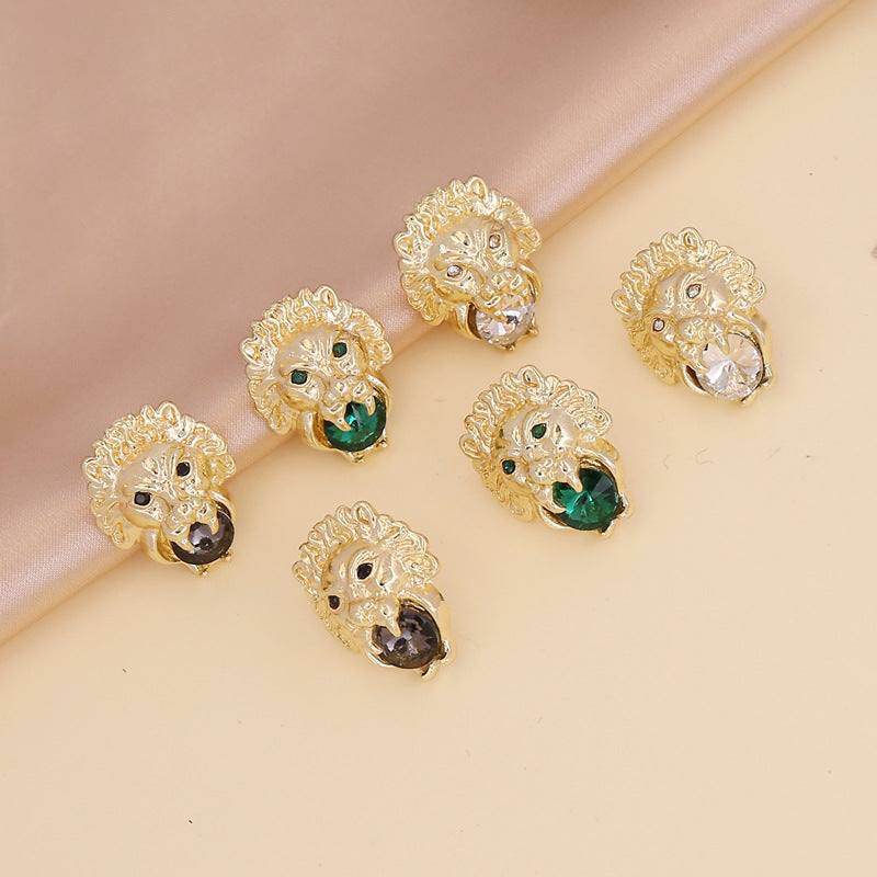 Boucles d'oreilles tête de lion de style punk rétro pour femmes, bijoux de personnalité européens et américains