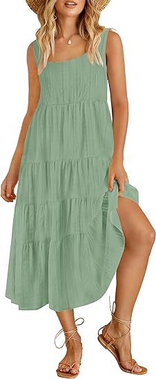Robe sans manches dos nu ample pour femme