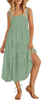 Robe sans manches dos nu ample pour femme