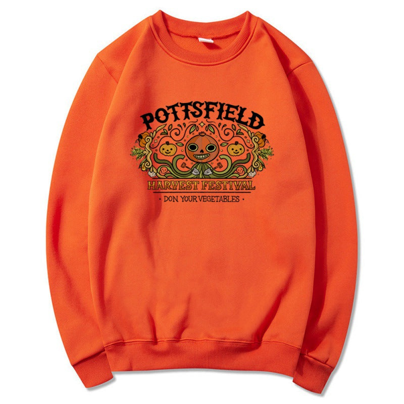 Sweat-shirts d'Halloween à imprimé citrouille pour femmes