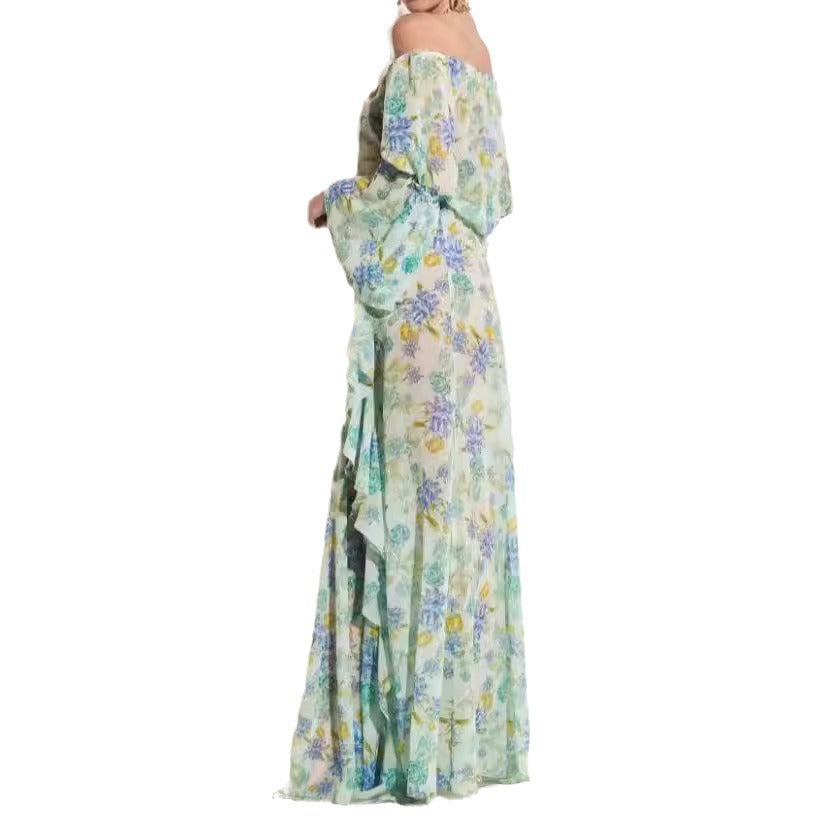 Robe imprimée en mousseline de soie pour les vacances à la plage de Bohème