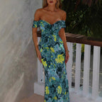 Robe imprimée à taille mi-haute tendance pour femmes
