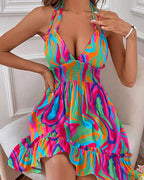 Robe décontractée à bretelles et imprimé floral, très prisée