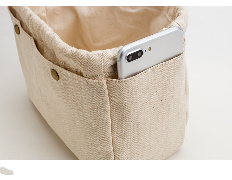 Trousse de voyage en toile de coton pour maquillage