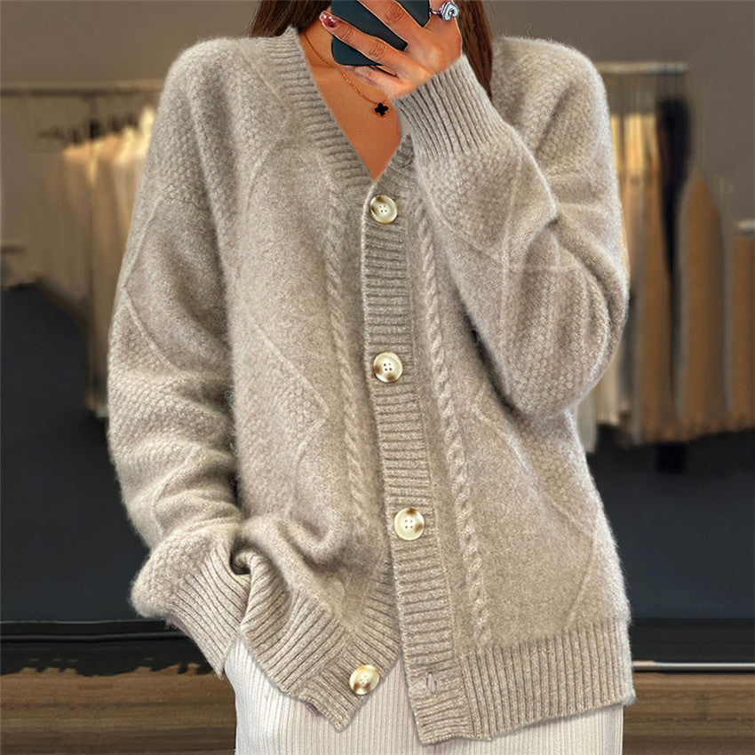 Manteau pull en brocart tendance pour femme